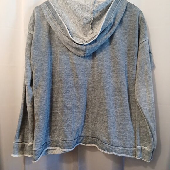 VINTAGE HAVANA Hoodie Sweatshirt Small Gray Lace-up henley Soft terry pullover - Picture 6 of 8